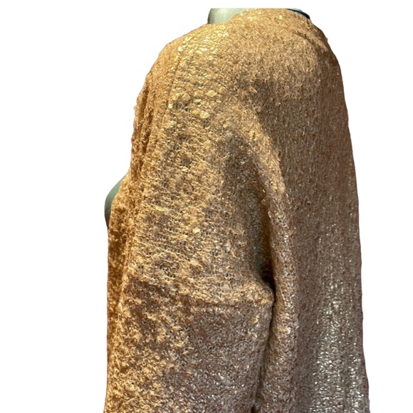 EYE DOLL Open front, metallic textured golden wheat colored jacket, S/M, EUC - Picture 5 of 11